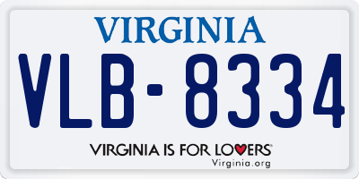 VA license plate VLB8334