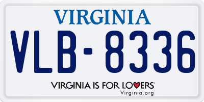 VA license plate VLB8336