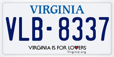 VA license plate VLB8337