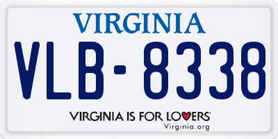 VA license plate VLB8338