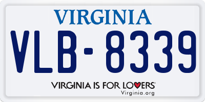 VA license plate VLB8339