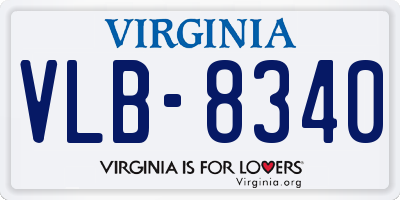 VA license plate VLB8340