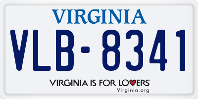 VA license plate VLB8341