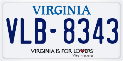 VA license plate VLB8343