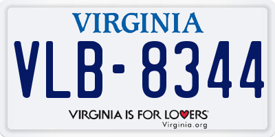 VA license plate VLB8344