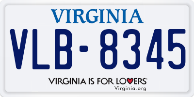 VA license plate VLB8345