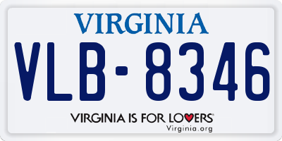 VA license plate VLB8346