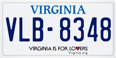 VA license plate VLB8348