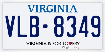VA license plate VLB8349