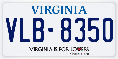 VA license plate VLB8350