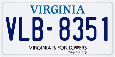 VA license plate VLB8351