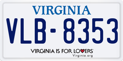 VA license plate VLB8353