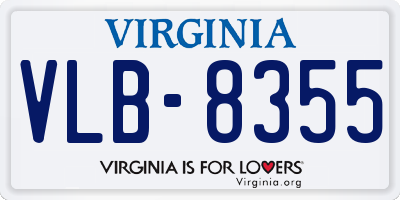 VA license plate VLB8355