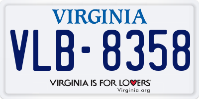 VA license plate VLB8358