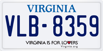 VA license plate VLB8359