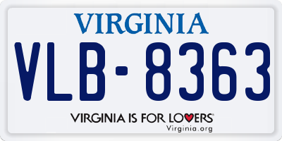 VA license plate VLB8363