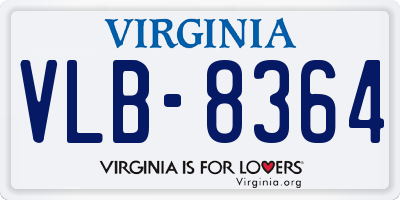 VA license plate VLB8364