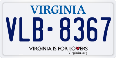 VA license plate VLB8367