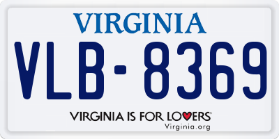 VA license plate VLB8369