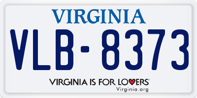 VA license plate VLB8373