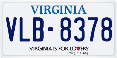 VA license plate VLB8378