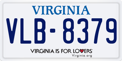 VA license plate VLB8379