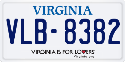 VA license plate VLB8382
