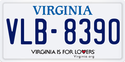 VA license plate VLB8390