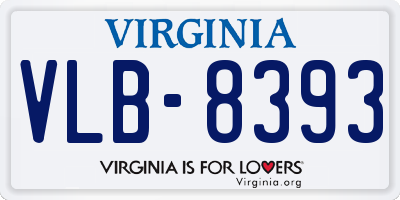 VA license plate VLB8393