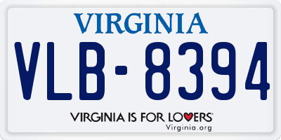 VA license plate VLB8394