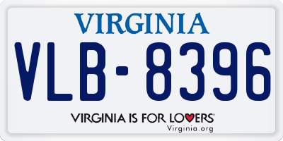 VA license plate VLB8396