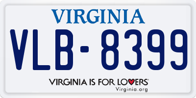 VA license plate VLB8399