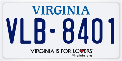 VA license plate VLB8401