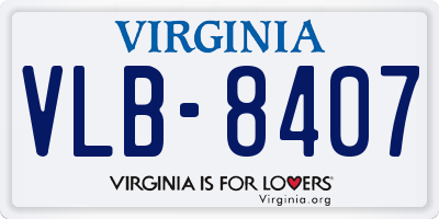 VA license plate VLB8407