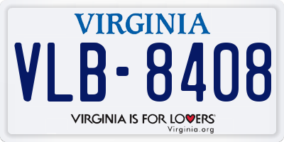 VA license plate VLB8408