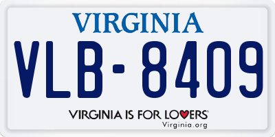 VA license plate VLB8409