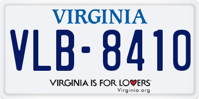 VA license plate VLB8410