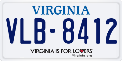 VA license plate VLB8412