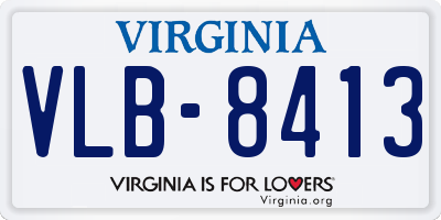 VA license plate VLB8413