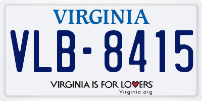 VA license plate VLB8415