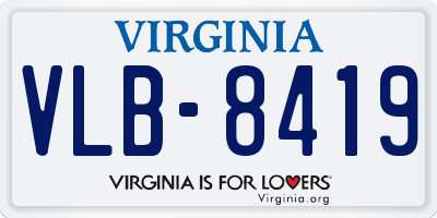 VA license plate VLB8419