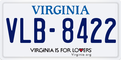 VA license plate VLB8422