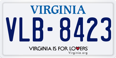 VA license plate VLB8423