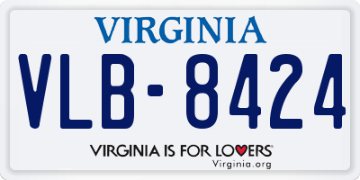 VA license plate VLB8424