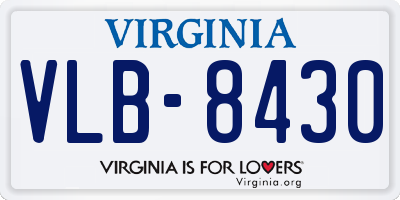 VA license plate VLB8430