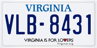 VA license plate VLB8431