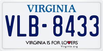 VA license plate VLB8433