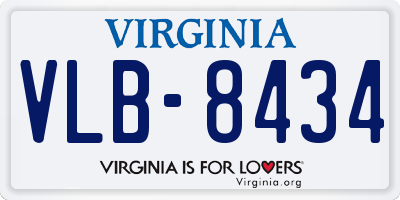 VA license plate VLB8434