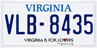 VA license plate VLB8435
