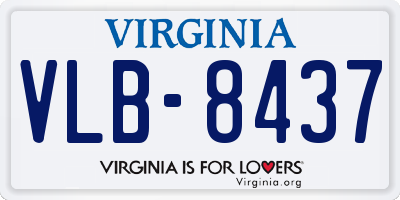 VA license plate VLB8437